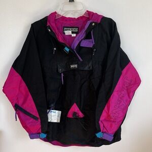 VTG 80s 90s Jansport Color Block Windbreaker‎ Ski Jacket Coat S Womens Vail Tag